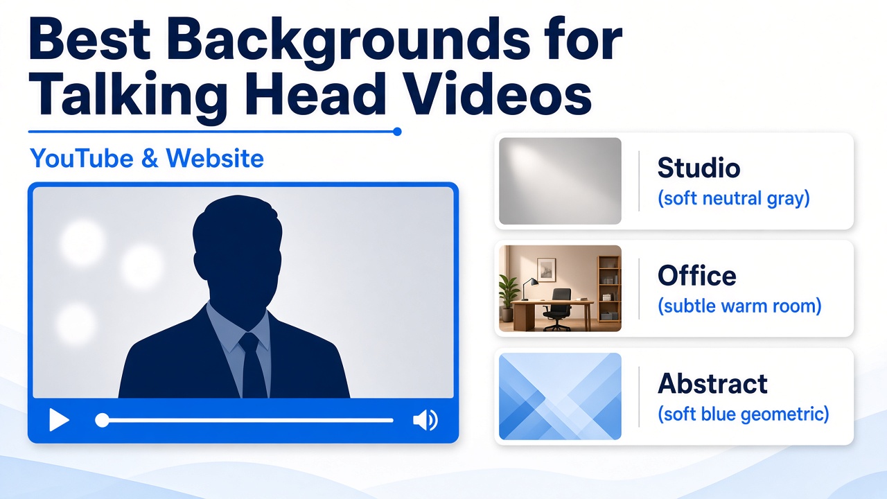 Best backgrounds for talking head videos — studio, office, and abstract options